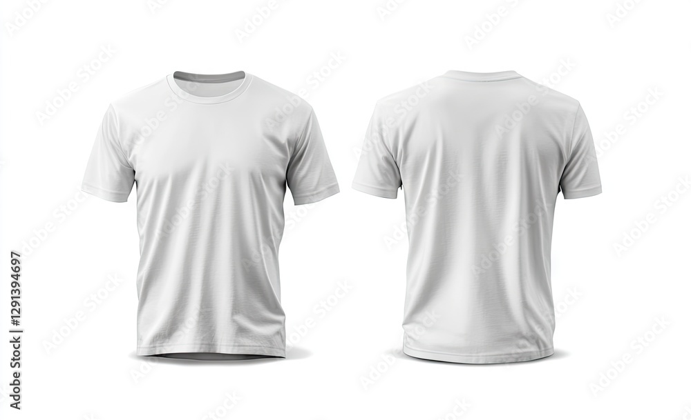 Blank white t-shirt mockup front and back view Stock Photo | Adobe Stock