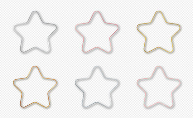 Wall Mural - Set of six rounded star frames