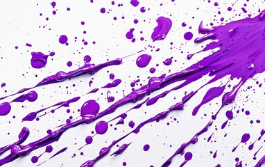 Canvas Print - Splashes of bright purple paint on white background