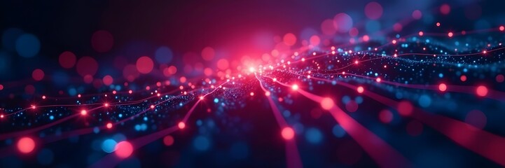  Abstract network connections on glowing screen, data, binary