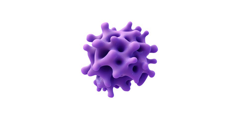Purple abstract organic shape isolated on transparent background