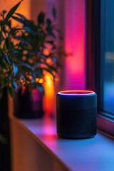 Wall Mural - ai-powered smart home assistant managing lighting, temperature, and security via voice commands