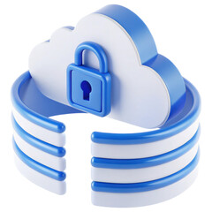 Leinwandbilder - A stylized cloud icon featuring a lock symbol, representing security and data protection in a digital context.