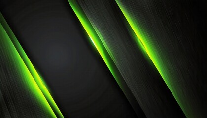Aufkleber - dark abstract background with green neon lines, digital graphic design, modern futuristic wallpaper, technology concept