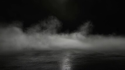 Wall Mural - fog mist haze smoke on black background with empty space in a middle