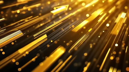 Wall Mural - Abstract golden arrows and lines creating a dynamic digital landscape.
