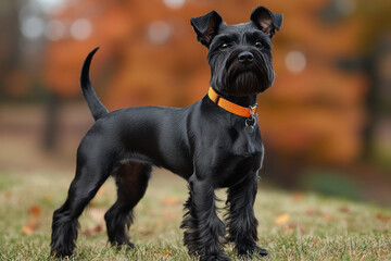 Canvas Print - A Bohemian Terrier in a field, playful and alert, natural setting