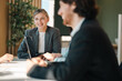© chokniti - business of insurance client feedback service concept, businessman are work on marketing management with satisfaction guarantee for support a corporate company for the best of quality on cyberspace