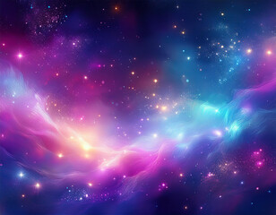 sparkling lights glittering in ethereal blues purples and pinks magical galaxy or nebula background 