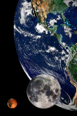 Wall Mural - planet earth moon mars in space