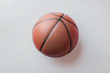 Wall Mural - An Isolated Basketball Ball Displayed on a Plain White Background