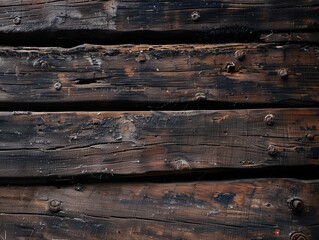 Sticker - Old Wooden Texture Reflecting Resilience and Rich History in Soft Light