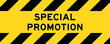 © bankrx - Yellow and black color with line striped label banner with word special promotion