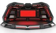 © Maryanto - Futuristic studio interior with red accents, showcasing advanced technology and sleek design