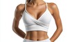© Silapa - Closeup Of Woman In White Athletic Sports Bra With Gray Abstract Pattern