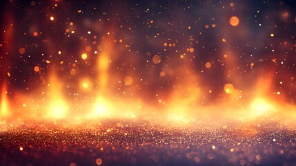Wall Mural - Warm Glow of Flickering Lights Creating an Abstract Background with Shimmering Sparkles