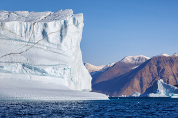 Wall Mural - giant blue iceberg in kjerulf fjord, northeast greenland national park. known as the iceberg graveya