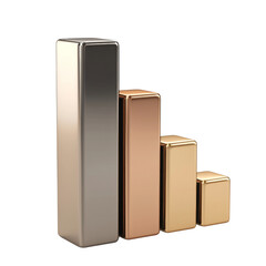 Aufkleber - Stylish metallic bar graph representing growth and progress in business