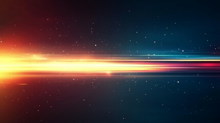 Wall Mural - Abstract light streaks, vibrant colors, dark background, glowing effect, digital art.