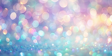 Wall Mural - dreamy pastel bokeh background with sparkling glitter texture perfect for festive designs and magica