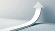 © Thitiporn - Ascending Arrow: A striking, three-dimensional white arrow pointing upwards, symbolizing growth and progress.