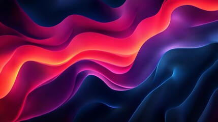 Wall Mural - abstract vibrant wavy background with red, pink, and blue gradient colors.