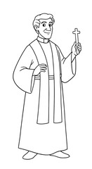 Wall Mural - priest sketch 