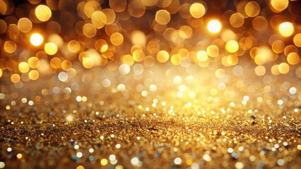Wall Mural - golden sparkle background festive shimmering lights and glittering texture perfect for celebration d