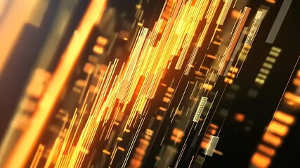 Wall Mural - Abstract digital pattern with glowing lines and shapes, suggesting technology and data flow.