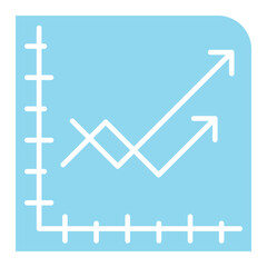 Poster - Graph icon in flat color style