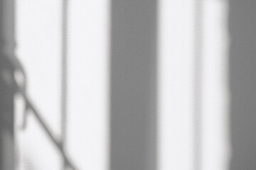 Leinwandbilder - Background white wall studio room with bright light, shadow for Product display,Concrete wall texture interior background,Backdrop soft light, shadow from window overlay on grey floor cement
