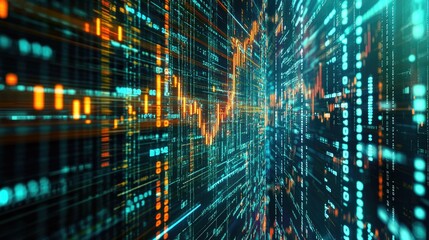 Abstract Digital Data Stream, A Visual Representation of Cyberspace