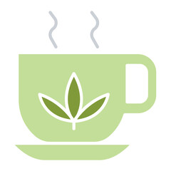 Wall Mural - CBD hot drink icon in flat color style