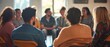 © Ai Studio - A diverse group sits in a circle, engaging in an open discussion, fostering a collaborative atmosphere for shared learning and support.