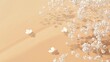 © Anastasia Knyazeva - Delicate white flowers bloom beautifully alongside fluttering butterflies, all resting gently on a soft sandy surface illuminated by bright daylight