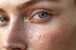 © Oleksandr - Close-up of a woman's face showcasing natural beauty and skin texture for advertising