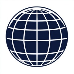 Aufkleber - Abstract Globe Icon: A Stylized Representation of Global Connectivity and Technology.