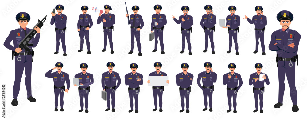 Cop Character Design Police Officer Character Design Model Sheet. Man, Character design ...