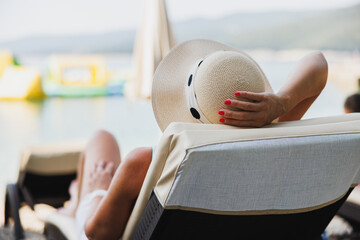 Sticker - Woman Relaxing  On Beach