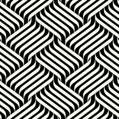 Wall Mural - seamless pattern with geometric waves. endless stylish texture. ripple monochrome background. linear