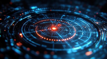 Wall Mural - futuristic hud interface activating, dark background