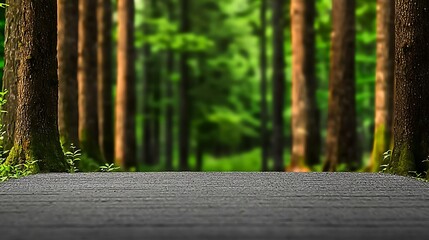 Wall Mural - Serene forest pathway leading into lush greenery, inviting exploration and tranquility