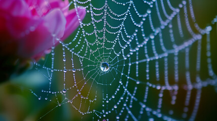 spider web in the morning