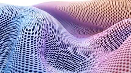 Mesh Surface Waving in Colorful Light, Use Technology, Textiles, Design, Healthcare, Sports Materials