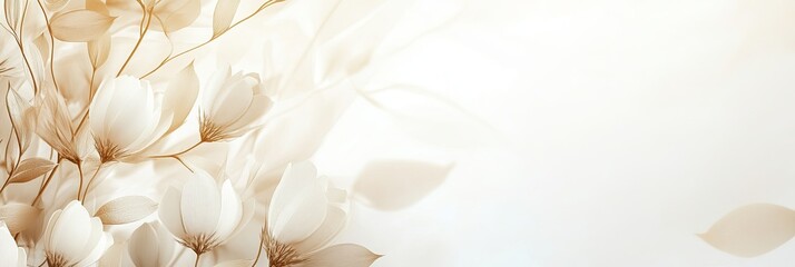 Wall Mural - a soft, gentle abstract background featuring light floral elements with ample copy space