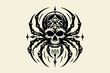 © Victoria - Black spider with skull design, gothic tattoo, vector illustration