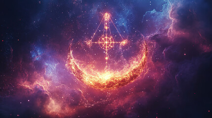 Wall Mural - galactic event celestial fire formation outer space digital art cosmic environment vibrant colors my