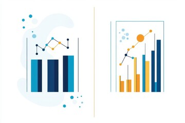 Leinwandbilder - Comparison of low sales before intervention and exponential growth after strategic changes in sales performance. Generative AI
