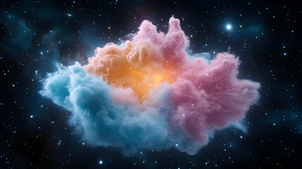 Wall Mural - colorful nebula cosmic cloud, space background, artwork, science