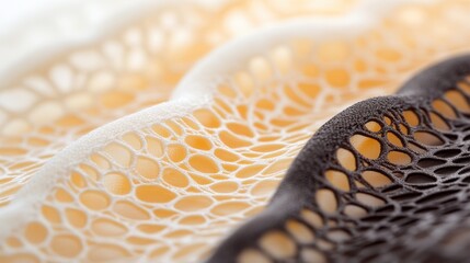 abstract close-up of different colors of lacy fabric